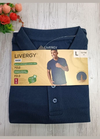 Синя футболка поло для чоловіків Livergy