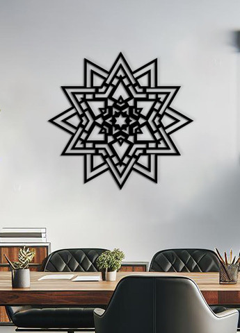 Дерев'яний декор для дому, інтер'єрна картина на стіну "Магічна мандала", декоративне панно 15х15 см Woodyard (291842389)