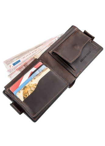 Горизонтальне Шкіряне портмоне чоловіче 11218 Коричневе Grande Pelle (306882027)