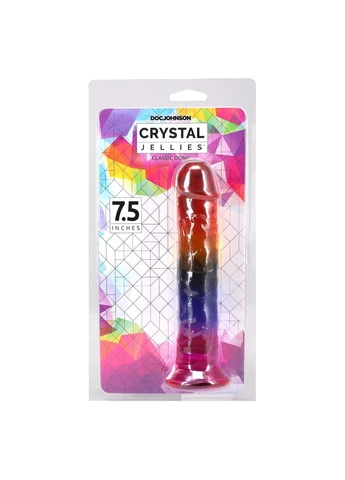 Дилдо Crystal Jellies - 7.5 дюймів Dong - Rainbow Doc Johnson (400262313)
