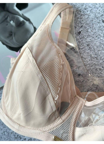 Бежевий комфортний бюстгальтер великих розмірів м’які чашки без поролону бежевий Lanny Mode