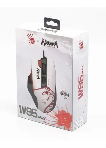 Миша комп'ютерна провідна W95 Max Naraka біла з червоним Bloody (389708366)