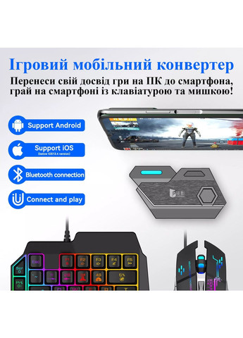 Игровая мини клавиатура и мышка для телефона, bluetooth клавиатура с мышкой для телефона pubg codm standoff 2 No Brand (289978561)
