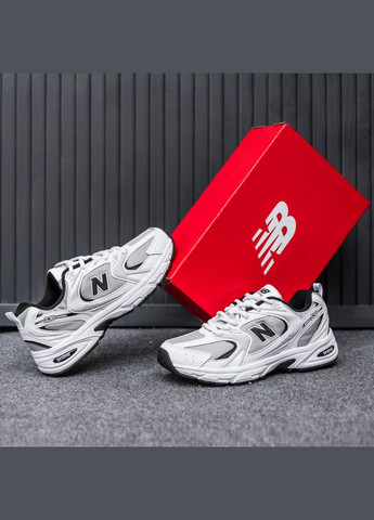 Білі Зимовий кросівки зимові чоловічі new balance 530 winter white gray black fleece | нью беланс 530 білі сірі чорні з флісом No Brand