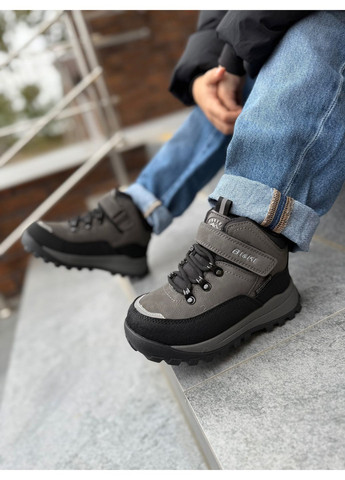 Серые зимние термоботинки для мальчиков от bi&ki. Biki