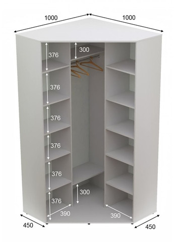 Шафа-купе дводверна кутова 100*100*230 Білий ДСП/Дзеркало з піскострумним малюнком Угол-1 Алекса (360451039)