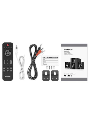 Колонки 2.1 M-355 (44Вт, Bluetooth, FM, USB/SD, ПДК) Real-El (339059739)