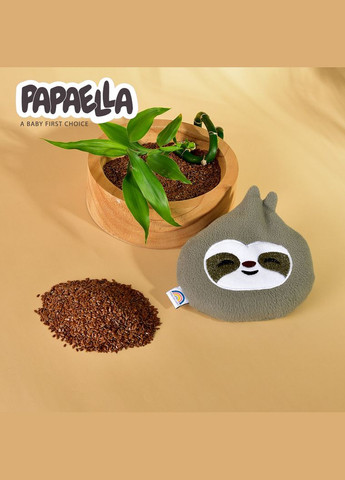 Подушка-грілка Обіймашка з насінням льону Papaella 18x18 - Лінивець IDEIA (325989443)