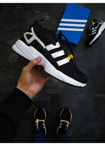 Чорні Осінні кросівки чоловічі adidas consortium falcon black white адідас No Brand