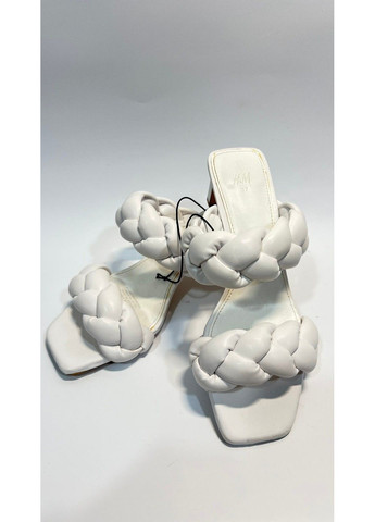 Белые женские босоножки с плетеными ремешками н&м (80012) 37 белые H&M