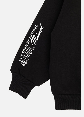 First Kids свитшот для девочки цвет черный цб-00258359 черный футер