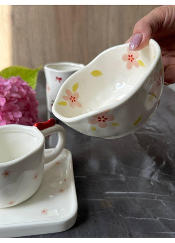 Салатник тарелка 300 мл изящная и удобная посуда для вашего стола с цветочными узорами OSM (365549058)