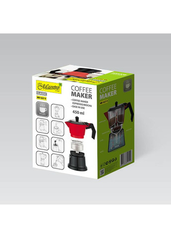 Кавоварка гейзерна МR-1657-9 450 мл 9 чашок червона Maestro (361398624)