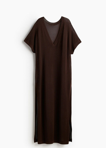 Темно-коричневое кэжуал платье H&M однотонное