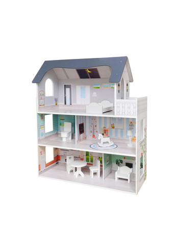 Деревянный игрушечный домик серый FreeOn (308073035)