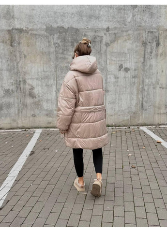 Коричнева демісезонна жіноча куртка тепла No Brand