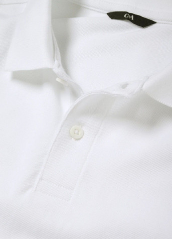 Белая футболка-поло для мужчин C&A однотонная