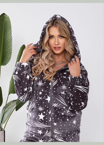 Графітова всесезон піжама кофта + брюки No Brand