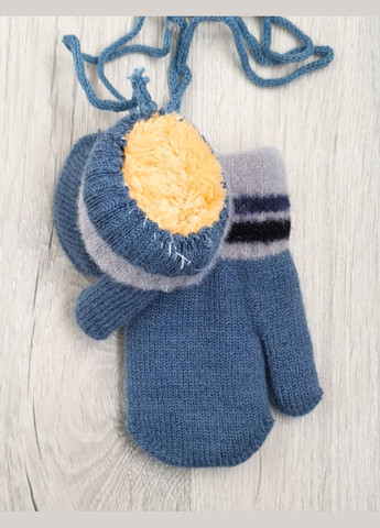 Теплые варежки на меху для мальчиков на шнурках, 1-3 года No Brand (306456952)