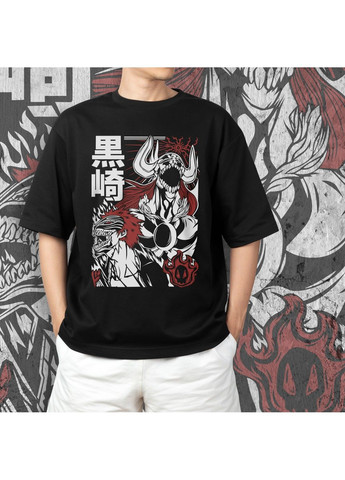 Чорна футболка з принтом бліч - ічіго куросакі 7 No Brand