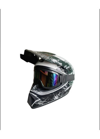 Эндуро кроссовый мотошлем Helmet White + очки Standard комплект No Brand (370677343)