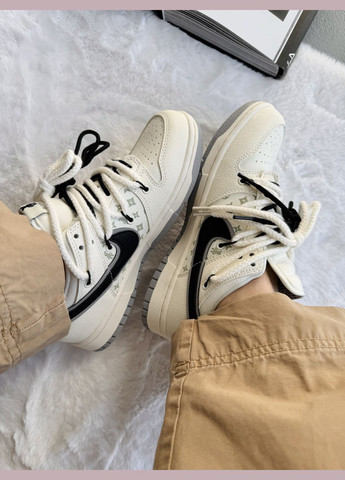 Белые демисезонные кроссовки мужские и женские nike sb x louis vuitton glommy bear white black | найк сб луи виттон белые No Brand