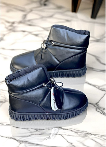 Шкіряні чорні жіночі угги No Brand (364487649)