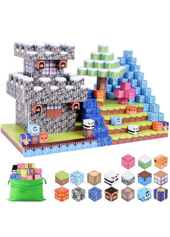 Магнитный конструктор 100 блоков Замок с террасой Minecraft (351586043)