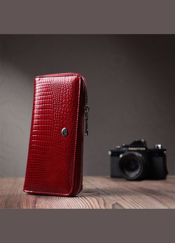 Жіночий лакований гаманець-клатч з монетницею та червоним ремінцем (sku_22677) No Brand (328218524)