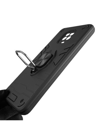 Чохол для телефона Redmi Note 9 Pro броньований з магнітним кільцем-тримачем на сяомі редмі нот 9 про чорний Xiaomi (366228635)