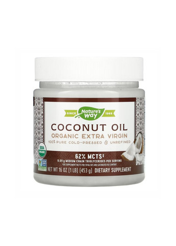 Добавка Organic Extra Virgin Coconut Oil - 16 oz Nature's Way (280899372)