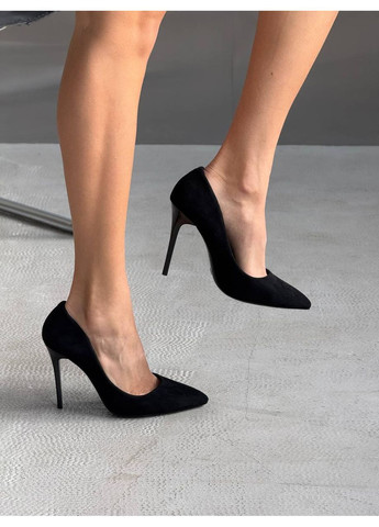 No Brand Елегантні жіночі туфлі чорний з штучна замша, — демісезон (351358490)