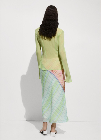 Разноцветная повседневная с абстрактным узором длинная юбка с принтом Mango