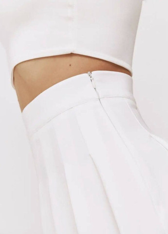 Белая повседневная юбка мини в складку с высокой посадкой Tik-Tak