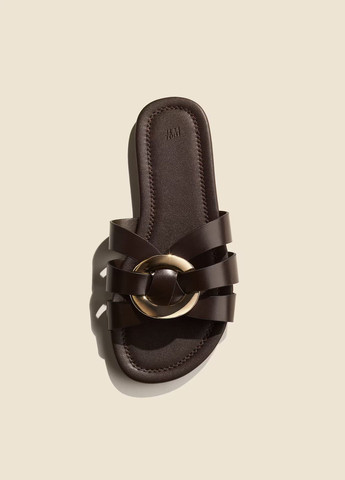 Темно-коричневые шлепанцы H&M