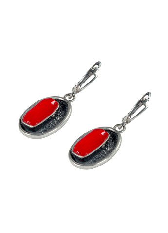 Сережки Корал 15х6 мм, срібло Fursa fashion (369559936)