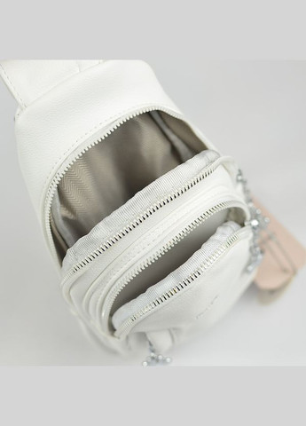 Белая нагрудная женская маленькая молодежная сумка слинг через плечо No Brand (290187041)
