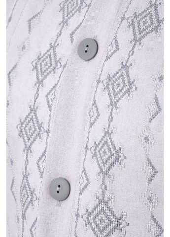 Светло-серая рубашка мужская (с длинным рукавом) (p-17827) Носи своє узор орнамент (363043137)