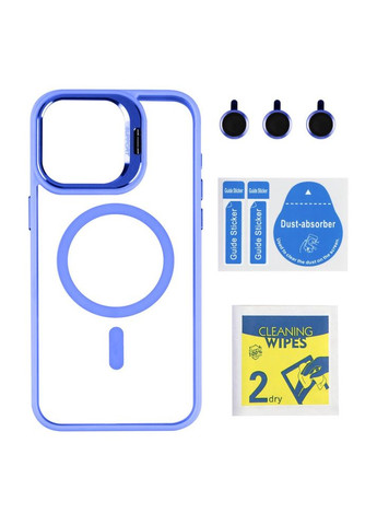 Чохол TPU+PC+Metal Stand Case with MagSafe and Camera Lenses для iPhone 15 Pro Max Колір Purple No Brand Apple iphone 15 pro max, Apple iphone 15 pro max (336149414)