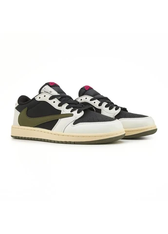 КРОСІВКИ ЖІНОЧІ NIKE TRAVIS SCOTT X AIR JORDAN 1 LOW OLIVE НАЙК АІР РЕТРО ЗЕЛЕНІ No Brand зелені демісезони (392032199)