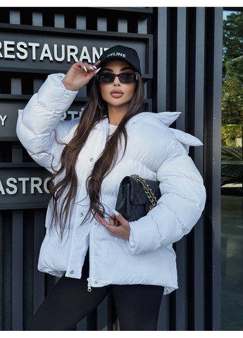 Білий демісезонний Пуховик Style Point