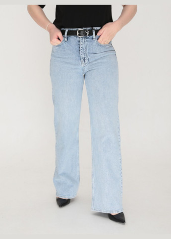 Джинсы женские светло-голубые палаццо с высокой посадкой Палаццо Cracpot - (252306048)