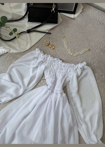 Білий святковий жіноча сукня No Brand однотонна