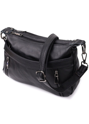 Практичная женская сумка из натуральной кожи 23011 Черный Vintage (357494920)