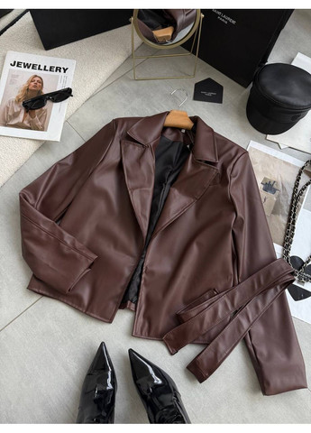 Темно-коричневое демисезонное Женский кожаный тренч Avanti