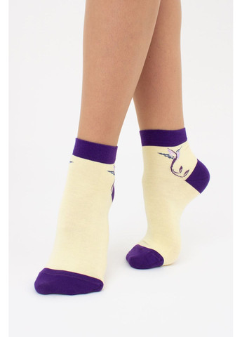 Жовті набір жіночих шкарпеток 2 пари Giulia абстрактні (351853897)