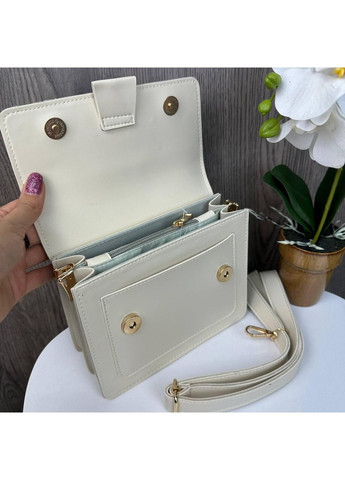 Жіноча сумочка клатч із екошкіри молочна прямокутна на плече ProDobro (363260128)