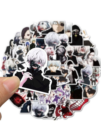 Наклейки вінілові на телефон, Токійський Гуль Аніме стікери для ноутбука Набір 10шт No Brand (323141520)