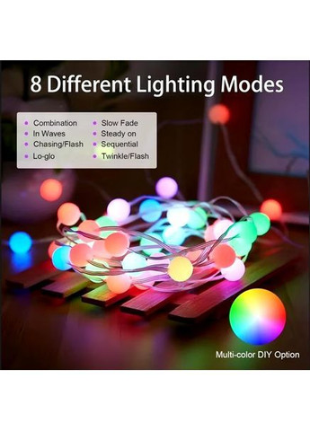 Гирлянда на елку по управлению с телефона матовый шарик 10 метров с пультом Usb Bluetooth Solar (367075863)