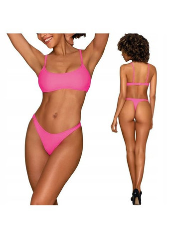 Розовый демисезонный купальник бикини mexico beach неоново-розовый, s Obsessive